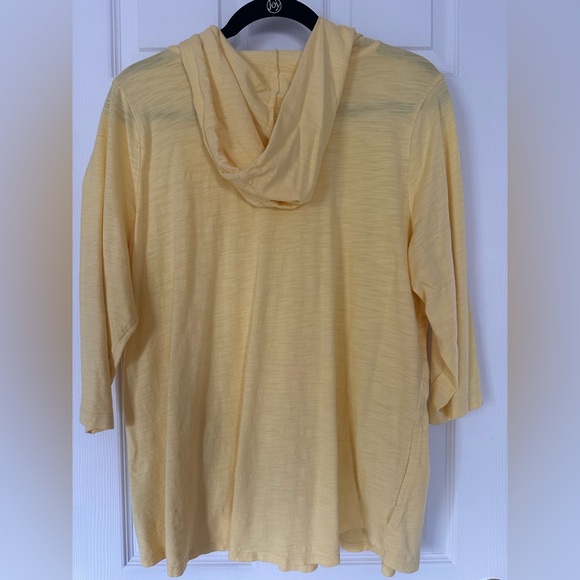 ❤️ BOGO Belle by Kim Gravel Soft Yellow Slub Knit Top with Hood Size XL - Picture 4 of 7